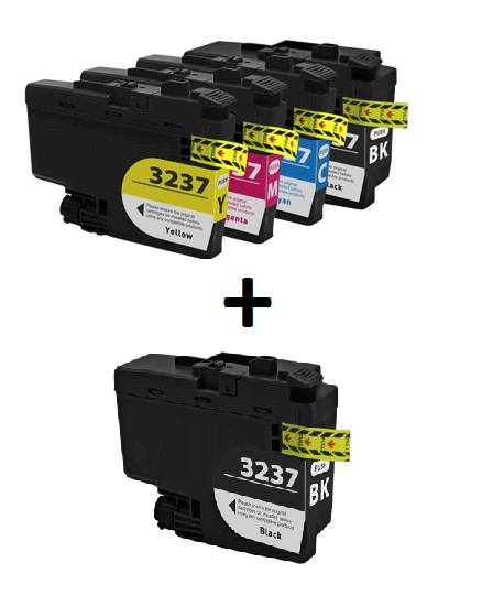 Brother LC3237 Compatible Ink Cartridges full Set of 4 + EXTRA BLACK (2 x Black,1 x Cyan,Magenta,Yellow)